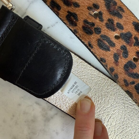 Banana Republic Leopard Print Haircalf Leather Wide Waist Belt - XS Made in USA - Picture 3 of 7